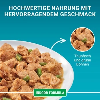 Purina ONE Indoor Formula Mit Thunfisch & Grünen Bohnen 26x85g 7 Purina ONE Indoor Formula Mit Thunfisch & Grünen Bohnen 26x85g – Bild 7