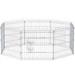 FEANDREA Welpenauslauf Faltbar Silber