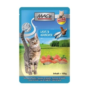 MAC's Katze Pouch 12x100g Lachs & Geflügel 1 MAC's Katze Pouch 12x100g Lachs & Geflügel