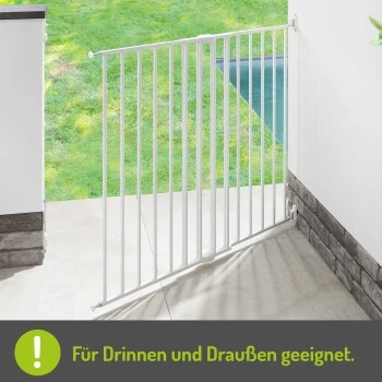 Bomi Tierschutzgitter Maja 82-142 Cm Weiß Für Drinnen & Draußen 5 Bomi Tierschutzgitter Maja 82-142 Cm Weiß Für Drinnen & Draußen – Bild 5
