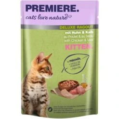 PREMIERE Cats Love Nature Deluxe Ragout Kitten Kalb & Huhn 24x100 G