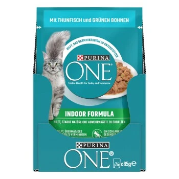 Purina ONE Indoor Formula Mit Thunfisch & Grünen Bohnen 26x85g 10 Purina ONE Indoor Formula Mit Thunfisch & Grünen Bohnen 26x85g – Bild 10