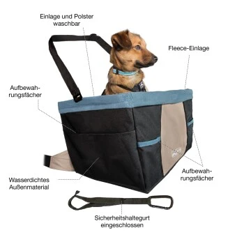 Kurgo Rover Hunde-Autositz, Schwarz/Blau 2 Kurgo Rover Hunde-Autositz, Schwarz/Blau – Bild 2