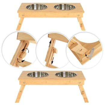 Lionto Hundenapf Aus Bambus, Futterstation 4 Lionto Hundenapf Aus Bambus, Futterstation – Bild 4