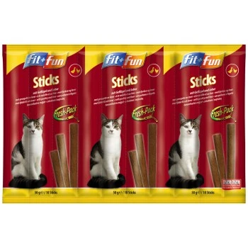 FIT+FUN Sticks 25x10 Stück Geflügel & Leber 1 FIT+FUN Sticks 25x10 Stück Geflügel & Leber