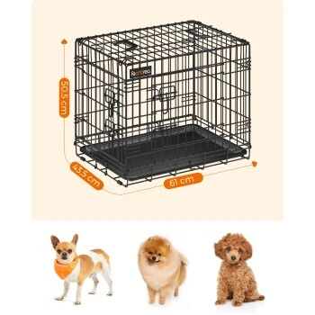 FEANDREA XL Hundekäfig Mit 2 Türen 61 Cm, 43,5 Cm, 50,5 Cm 6 FEANDREA XL Hundekäfig Mit 2 Türen 61 Cm, 43,5 Cm, 50,5 Cm – Bild 6